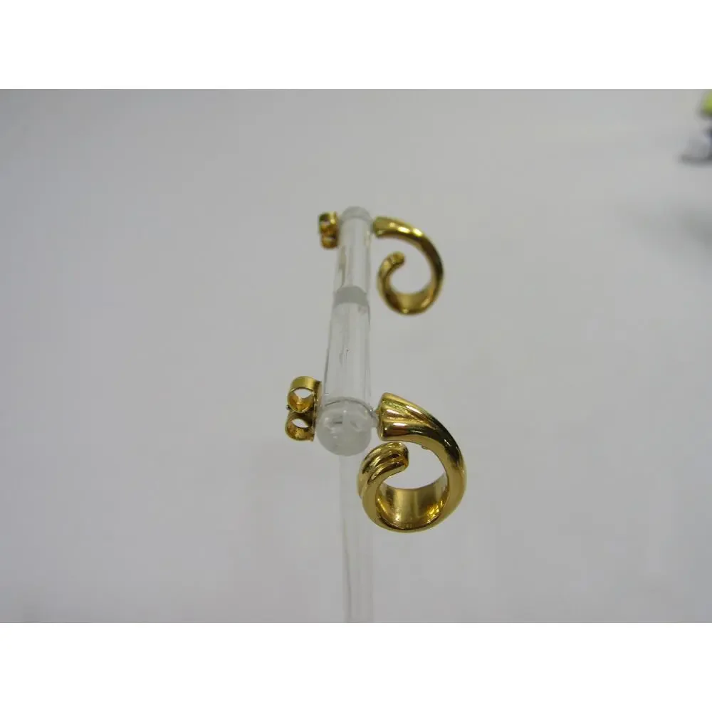 VTG Gold Tone Stud Dangly Earrings Boho Cottagecore‎ Minimalist Neutral